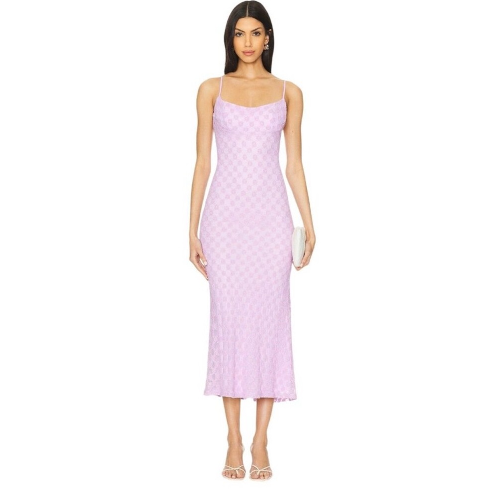 Bardot Adoni Mesh Midi Dress in Lilac Womens Bodycon Stretch